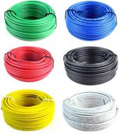 🔌 high-quality 14 gauge 50'ft remote wire with copper clad single conductor in 6 vibrant primary colors logo