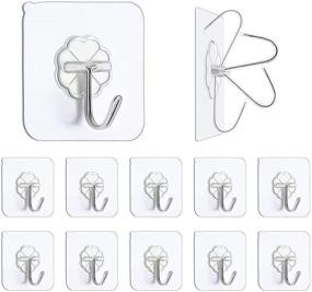 img 4 attached to N/Q Premium Adhesive Hooks - Heavy Duty 13lb(Max) Reusable Seamless Hooks for Kitchen, Bath, Office, and More - 10 Pack