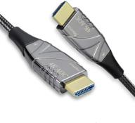 🔌 30ft slim hdmi fiber optic cable 4k 60hz - nylon braided | hdr10, arc, hdcp2.2, 3d, dolby vision | 18gbps high-speed hdmi fiber cable logo