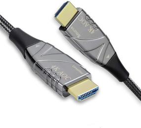 img 4 attached to 🔌 30ft Slim HDMI Fiber Optic Cable 4K 60Hz - Nylon Braided | HDR10, ARC, HDCP2.2, 3D, Dolby Vision | 18Gbps High-Speed HDMI Fiber Cable