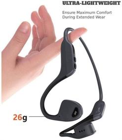 img 1 attached to Enhanced TJ Open Ear Headphones with Wireless Sport Bluetooth Technology - Mic, Long Battery, Ultra-Lightweight for Running, Cycling, Fitness (Grey)