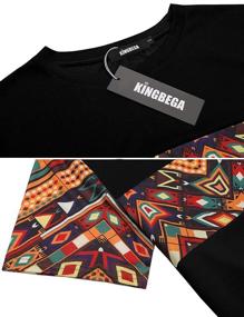 img 1 attached to 🩳 KINGBEGA Men's African Printed T-Shirt and Shorts Set: Sports Mesh Tracksuit, Dashiki Outfits