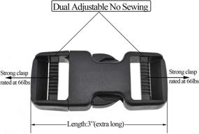 img 1 attached to 🔒 SGH Pro Quick Side Release Buckles - 1 Inch Wide Dual Adjustable, No Sewing Upgrade, Extra Thick and Extra Long - Perfect Fit for Thicker Straps - 4 Pack Clips Snaps - Heavy Duty Plastic Fasteners for Nylon Webbing, Boat Cover, Backpacks