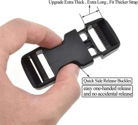 img 2 attached to 🔒 SGH Pro Quick Side Release Buckles - 1 Inch Wide Dual Adjustable, No Sewing Upgrade, Extra Thick and Extra Long - Perfect Fit for Thicker Straps - 4 Pack Clips Snaps - Heavy Duty Plastic Fasteners for Nylon Webbing, Boat Cover, Backpacks