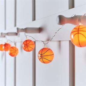 img 1 attached to 🏀 Illuminate Your Space with 10 Indoor LED Fairy String Lights - Basketball Theme, Battery Operated