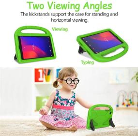 img 2 attached to eTopxizu Kids Case for Alcatel Joy Tab 2 8 inch 2020: Lightweight Shockproof Handle Stand, Green