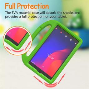 img 1 attached to eTopxizu Kids Case for Alcatel Joy Tab 2 8 inch 2020: Lightweight Shockproof Handle Stand, Green