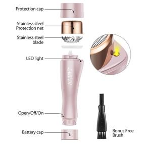 img 1 attached to 🌟ZACCER Средство для удаления волос на лице: безболезненное водонепроницаемое бритвенное устройство с LED-подсветкой для женщин - золото