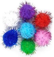 enhance kids' diy crafts with samurita assorted sparkle glitter pom poms balls - 100 pack (1.18 inch, 30mm) logo