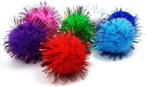 img 1 attached to Enhance Kids' DIY crafts with SAMURITA Assorted Sparkle Glitter Pom Poms Balls - 100 Pack (1.18 Inch, 30mm)