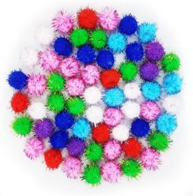 img 2 attached to Enhance Kids' DIY crafts with SAMURITA Assorted Sparkle Glitter Pom Poms Balls - 100 Pack (1.18 Inch, 30mm)