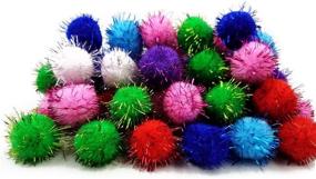 img 3 attached to Enhance Kids' DIY crafts with SAMURITA Assorted Sparkle Glitter Pom Poms Balls - 100 Pack (1.18 Inch, 30mm)