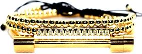 img 4 attached to 👑 KOKOSHELL Royal King Crown Entertainment 4PCS Set: Stunning Rhinestone 18kt Gold Bracelet/Silver Charm Bracelets for Men and Women – Luxury CZ Imperial Gifts with Vice Cubic Zirconia Beads Bangle