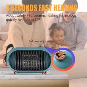 img 2 attached to 🔥 Metkiio Energy-Efficient Small Space Heater – Portable Mini Heater for Home and Office with Overheating Protection – Retro Heater for Bedroom, Camping Tent, RV Trailer, Green