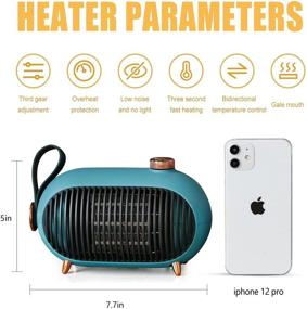 img 3 attached to 🔥 Metkiio Energy-Efficient Small Space Heater – Portable Mini Heater for Home and Office with Overheating Protection – Retro Heater for Bedroom, Camping Tent, RV Trailer, Green