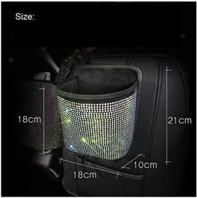 img 2 attached to L-elf Bling Rhinestone Car Storage Bag Seat Organizer Backseat Pockets Trash Container for Women - AB Color, Ideal for Improved SEO