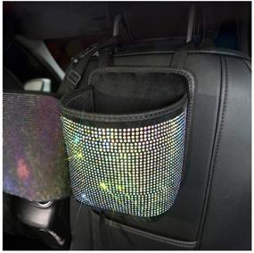 img 3 attached to L-elf Bling Rhinestone Car Storage Bag Seat Organizer Backseat Pockets Trash Container for Women - AB Color, Ideal for Improved SEO