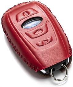 img 2 attached to Vitodeco Leather Keyless Remote Smart Key Fob Case Cover With A Key Chain Compatible For Subaru Forester