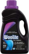 woolite all darks liquid laundry detergent - 33 loads, 50 fl oz - ideal for dark 👕 & black clothes, jeans - compatible with regular & he washers - midnight breeze scent - packaging may vary logo