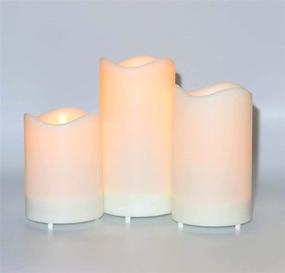 img 3 attached to 🕯️ Solar LED Candle with Waterproof Light Sensor | Dusk to Dawn Auto On/Off | 3X5 Inch Flameless White Plastic Pillar Candles | Flickering Warm White Light