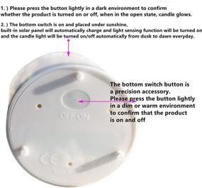 img 2 attached to 🕯️ Solar LED Candle with Waterproof Light Sensor | Dusk to Dawn Auto On/Off | 3X5 Inch Flameless White Plastic Pillar Candles | Flickering Warm White Light