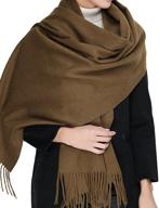 winter warm shawl gift: large cashmere wool scarf for women and men logo