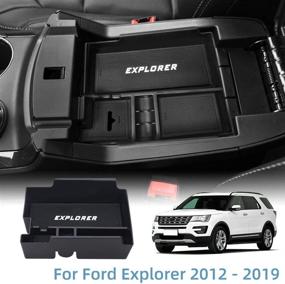 img 4 attached to 📦 Ящик для хранения в средней консоли Vesul для Ford Explorer 2012-2019 - Вставка лотка из АБС, включено перчаточное отделение