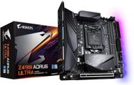 материнская плата для геймеров gigabyte z490i aorus ultra mini-itx с wifi 6, dual m.2, usb 3.2 gen 2, 2.5 gbe lan, hdmi, sata 6gb/s и звуковым чипом realtek alc1220-vb. логотип