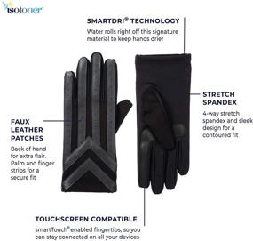 img 3 attached to 🧤 Enhance Your Digital Experience with Isotoner Spandex Touchscreen Weather SmartDRI Gloves