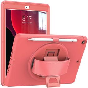 img 4 attached to 📱 ZenRich iPad 8th/7th Generation Case 10.2 inch (2020/2019) – Screen Protector, Pencil Holder, Kickstand & Hand Strap – A2197/A2198/A2199/A2200/A2270/A2428/A2429/A248 Compatible