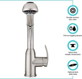 img 2 attached to 🚰 RV Hi-Rise Pull-Out Kitchen Sink Faucet - Dura Faucet DF-NMK861-SN (Brushed Satin Nickel)