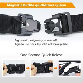 img 2 attached to 🎯 Longwu Military Tactical Belt: Nylon Canvas Webbing, Magnetic Quick-Release Buckle [1/2 Packs] - Explore Now!