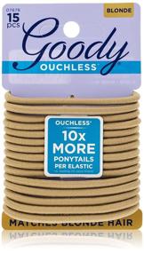 img 2 attached to Blonde Goody Ouchless Braided Elastics, 4 mm, 15 Count