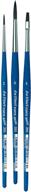 🖌️ da vinci student series 3505 forte synthetic paint brush set for beginners, blue handle, 3 brushes logo