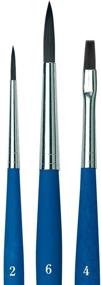 img 1 attached to 🖌️ da Vinci Student Series 3505 Forte Synthetic Paint Brush Set for Beginners, Blue Handle, 3 Brushes