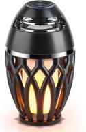 🔥 quebuygo led flame table lamp with music torch atmosphere, portable bluetooth 5.0 wireless speaker flame waterproof outdoor speaker for patio, porch, home, camping decor logo