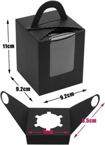 img 3 attached to 🎂 - "BILLIOTEAM 60PCS Black Single Cupcake Boxes with Clear Window Inserts - Ideal Cupcake Carriers for Weddings and Parties