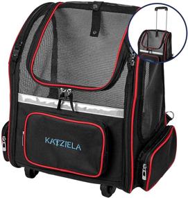 img 4 attached to Katziela Wheeled Pet Carrier Backpack