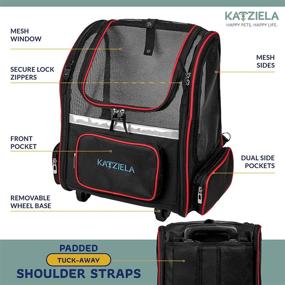 img 1 attached to Katziela Wheeled Pet Carrier Backpack