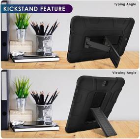 img 1 attached to 📱 Shockproof Rugged Armor Full-Body Kickstand Protective Cover for Samsung Galaxy Tab S2 9.7 inch (2015) - Black