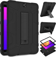 📱 shockproof rugged armor full-body kickstand protective cover for samsung galaxy tab s2 9.7 inch (2015) - black logo