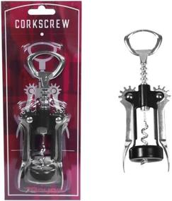 img 1 attached to 78nyne Waiters Corkscrew Wine Bottle Opener - Winged Style Manual Handheld Design, Stainless Steel, Opens Champagne & Cork Top Beverages, Dishwasher Safe, Black