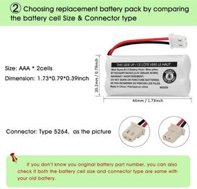 img 2 attached to 🔋 iMah BT162342/BT262342 2.4V 300mAh Ni-MH Cordless Phone Battery Pack, Compatibility with BT183342/BT283342, AT&amp;T EL52351, TL90070, VTech CS5119, DS6511, DS6722, LS6305 Handset, 2-Pack