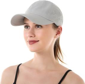 img 1 attached to 🧢 HGGE Womens Criss Cross Ponytail Baseball Cap: Adjustable High Messy Bun Ponycap - Quick Drying Hat