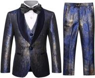 👔 boys tuxedo suit fashion dress with 3-piece blazer, vest, and pants - available in 4 colors for wedding & festive attire logo