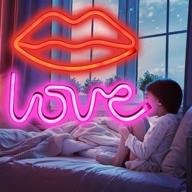 vibrant led neon sign lips light: stylish wall decor with love theme - usb/battery operated логотип