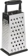 🧀 high-quality 10-inch box cheese grater with 4 sides (durable stainless steel) - comfortable ergonomic handle and non-slip base - ideal for grating cheese, fruits, veggies, chocolates, and more! логотип