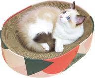 🐱 comsaf msbc cat scratcher cardboard – corrugated scratch pad for furniture protection and training – cat scratcher lounge bed and toy logo