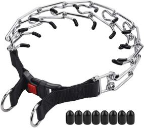 img 4 attached to 🐶 Aheasoun Prong Collar for Dogs with Comfort Rubber Tips, Adjustable Stainless Steel Links, Strong Quick Release Buckle - Ideal for Small, Medium, and Large Dogs