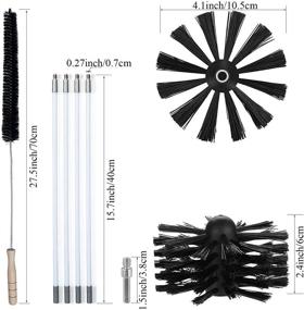 img 2 attached to 🧹 30-Foot Dryer Vent Cleaning Brush with Refrigerator Condenser Coil Brush | Lint Remover | Fireplace & Chimney Brushes | Extendable up to 30 Feet | Use with or without Power Drill